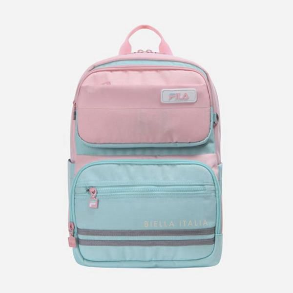 Fila Twins School Boy's Backpacks - Pink/Turquoise,NZ 726-2683